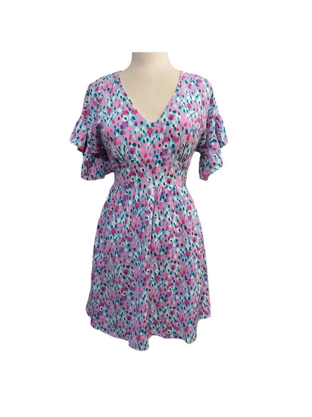 Women's Lilly Pulitzer Blaire Stretch Dress, Size 0, Blue & Pink